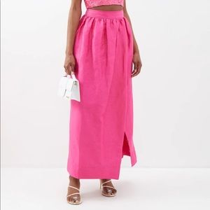Aje Pink Linen Skirt